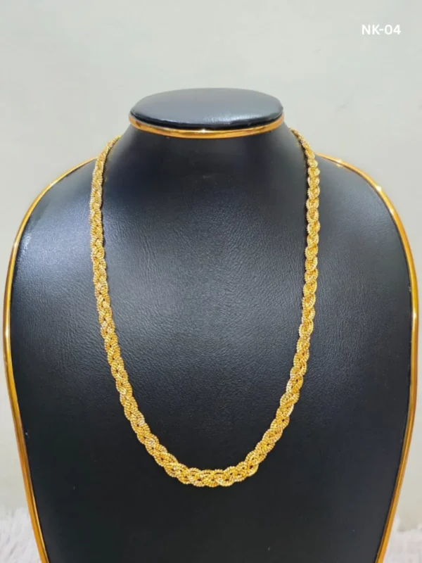 Gold Plated Twisted Design Necklace - Image 3