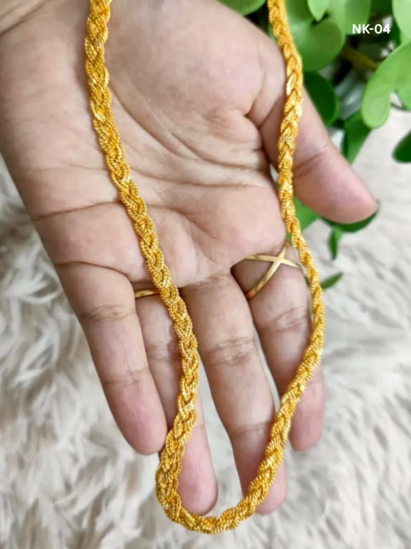 Gold Plated Twisted Design Necklace - Image 2